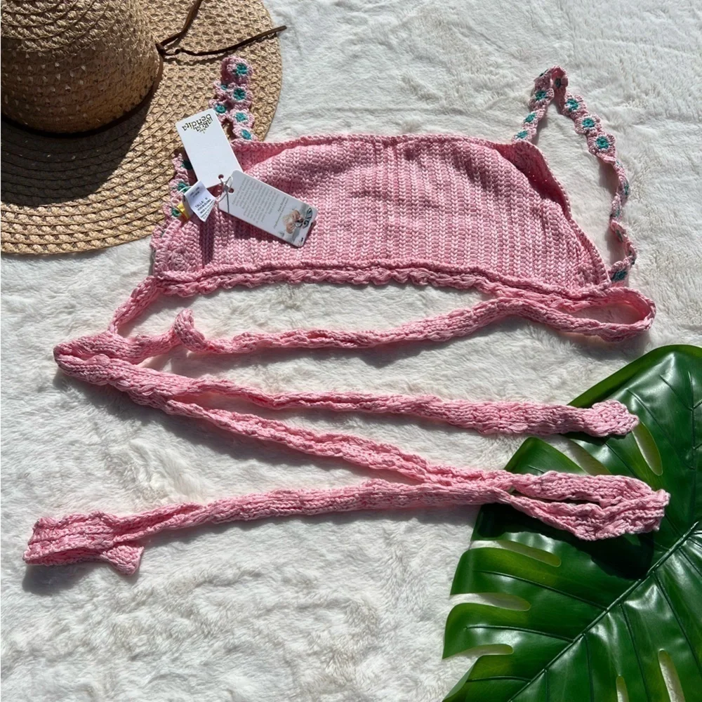 Agua Bendita Knit Albany Java Pink Crop Top - Picture 8 of 10